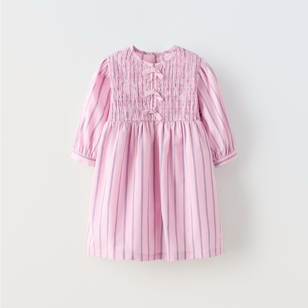 Zara Pink Striped Kids Dress